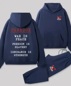 Alternative view of INGSOC Front and Back Printed Geek Fleece Hoodie Set
