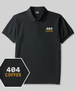 404 Coffee Geek Embroidered Polo Shirts