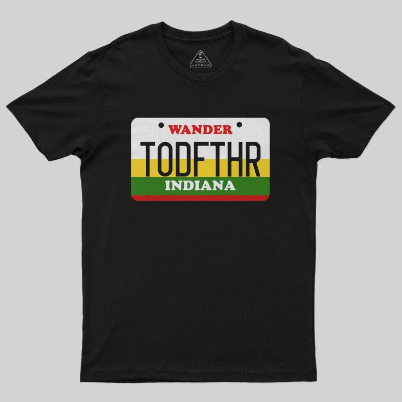 Scifi Monster TODFTHR License Plate Nerd T-Shirt - Image 2