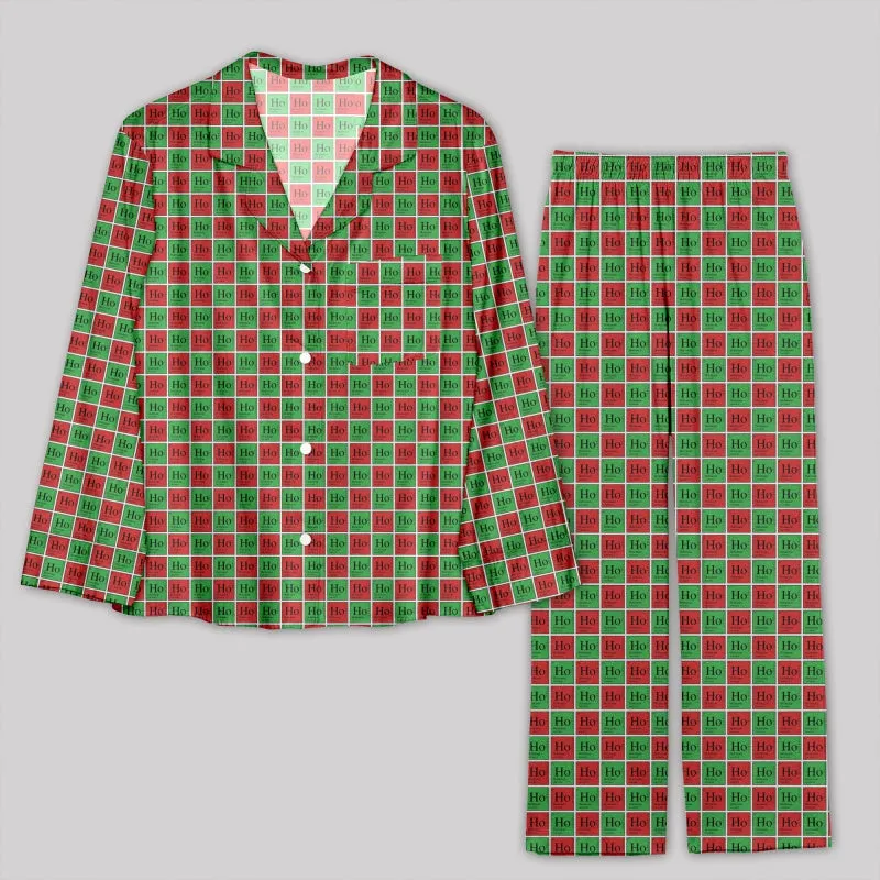 Christmas HO Lattice Pajama Sets