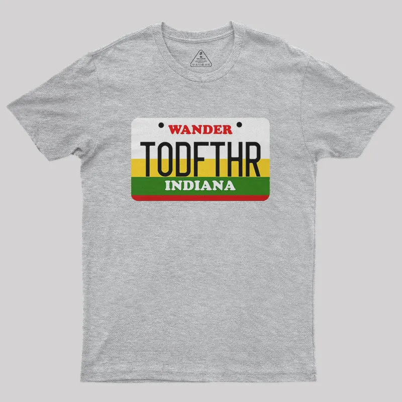 Scifi Monster TODFTHR License Plate Nerd T-Shirt - Image 10