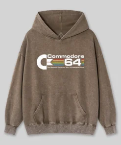 Alternative view of Commodore 64 Nerd Washed Hoodie