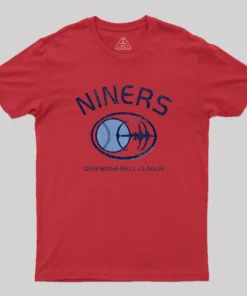 Alternative view of Deep Space Nine Niners DS9 Baseball League Geek T-Shirt