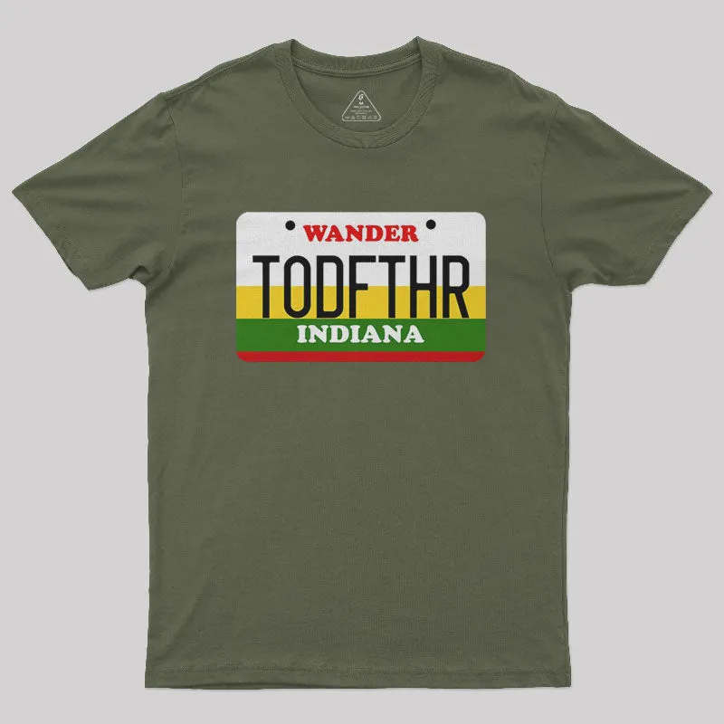 Scifi Monster TODFTHR License Plate Nerd T-Shirt - Image 3