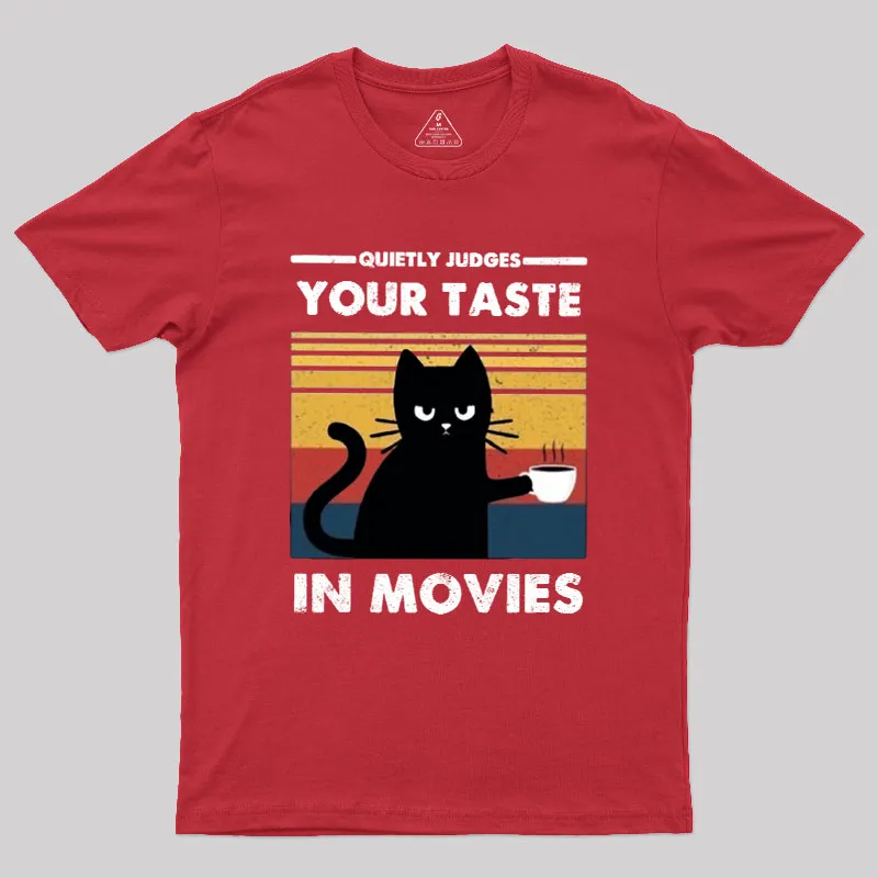 Quietly Judges Your Taste in Movies Geek T-Shirt - Image 4