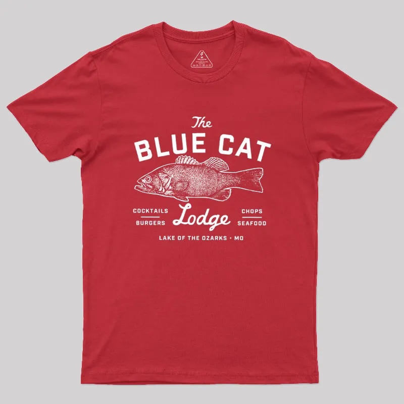 Ozark Blue Cat Lodge Missouri Geek T-Shirt - Image 4