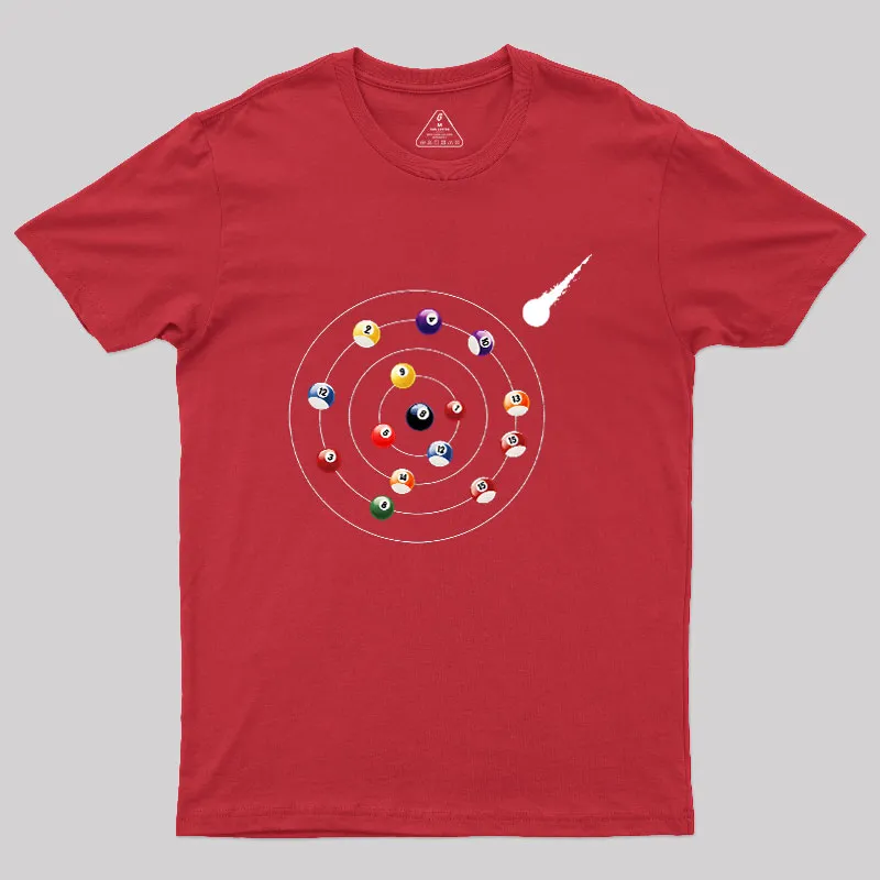 Pool Ball Solar System Geek T-Shirt - Image 4