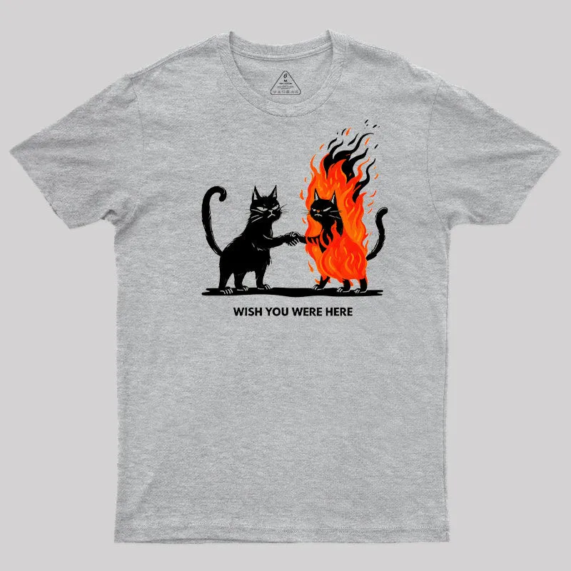Wish You Were Here : Cat Geek T-Shirt - Image 3