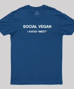 Alternative view of Social Vegan I Avoid Meet T-Shirt