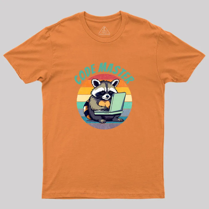 Funny raccoon coding on computer Geek T-Shirt - Image 7