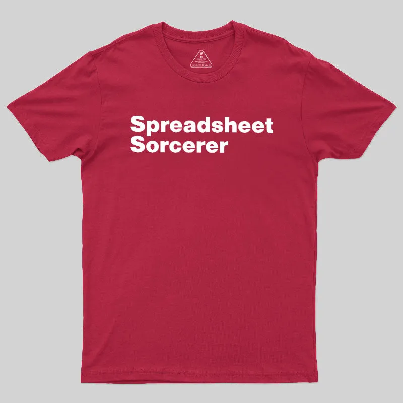 Spreadsheet Sorcerer Geek T-Shirt - Image 7