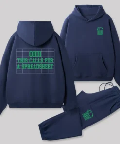 Alternative view of Ohh... This Calls For A Spreadsheet Front and Back Printed Geek Fleece Hoodie Set