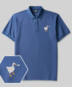 Alternative view of Pipe Goose Geek Embroidered Polo Shirts