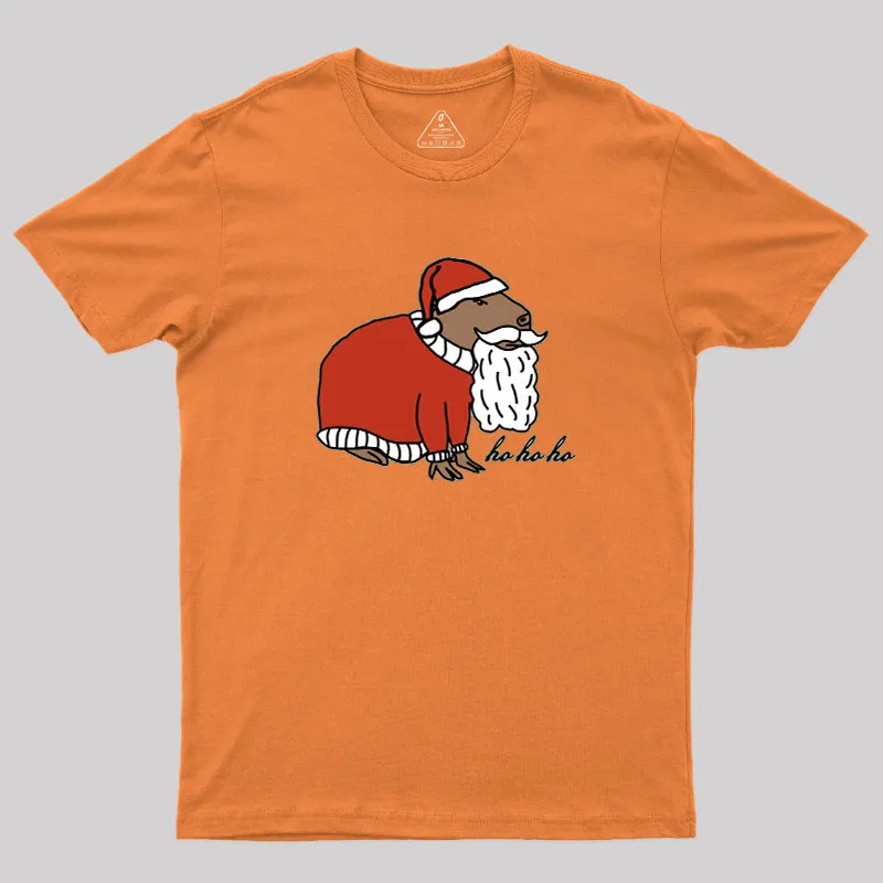 Capybara Santa Claus says Ho Ho Ho Geek T-Shirt - Image 6
