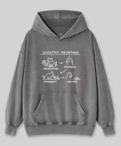 Alternative view of Scientific Meowthod Washed Hoodie