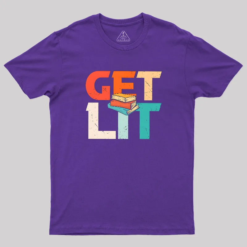 Get Lit With Books Funny Meme Geek T-Shirt - Image 6