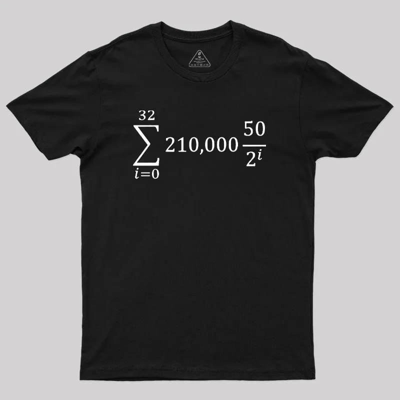 Bitcoin Halving Equation Geek T-Shirt - Image 2