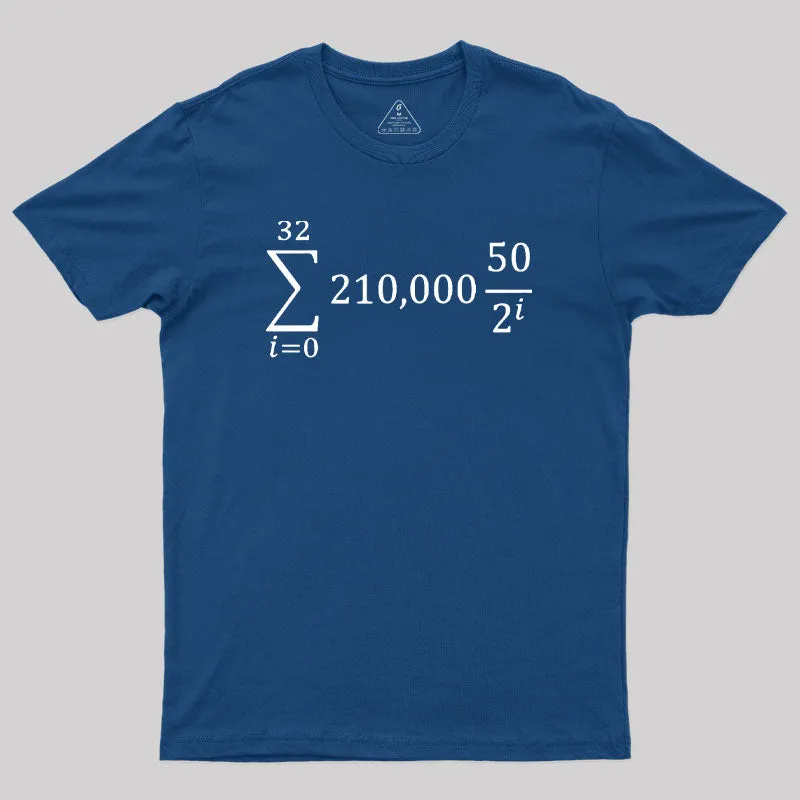 Bitcoin Halving Equation Geek T-Shirt - Image 3