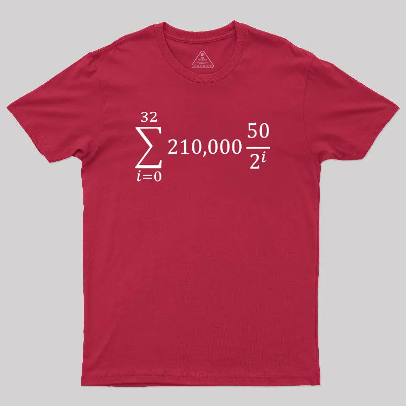 Bitcoin Halving Equation Geek T-Shirt - Image 5