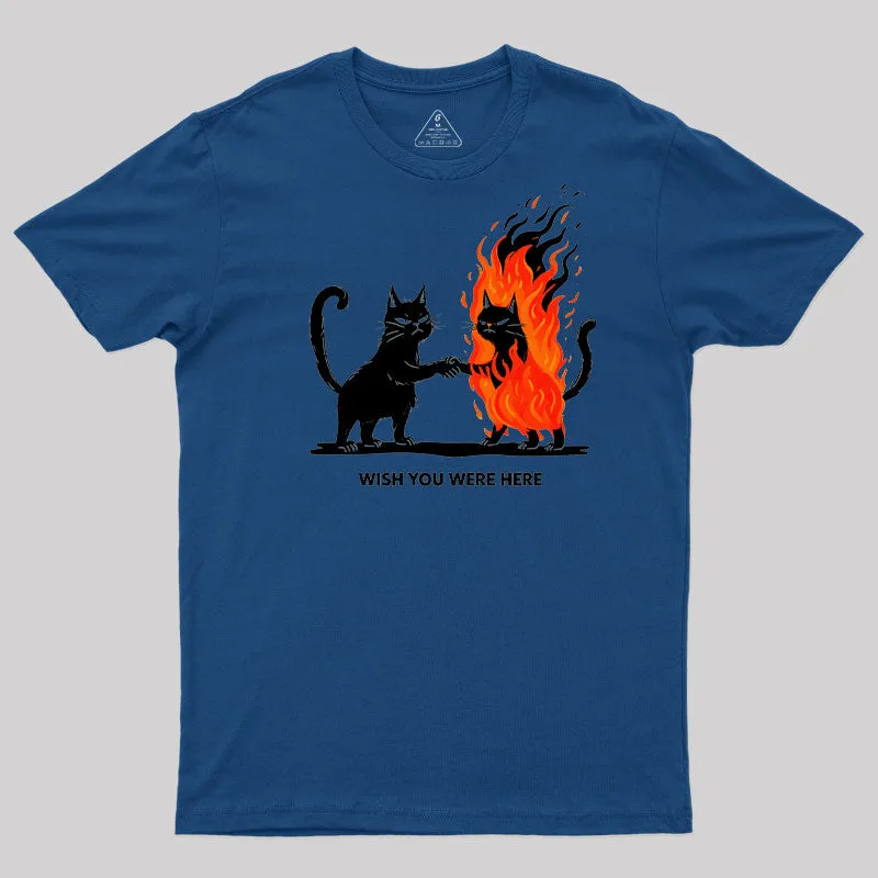 Wish You Were Here : Cat Geek T-Shirt - Image 8