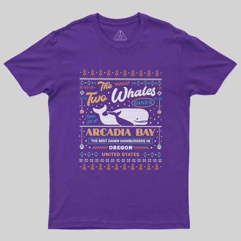 Two Whales Diner Ugly Sweater Geek T-Shirt - Image 4