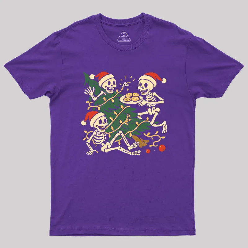 Skeleton Cookie Christmas Chaos Geek T-Shirt - Image 5
