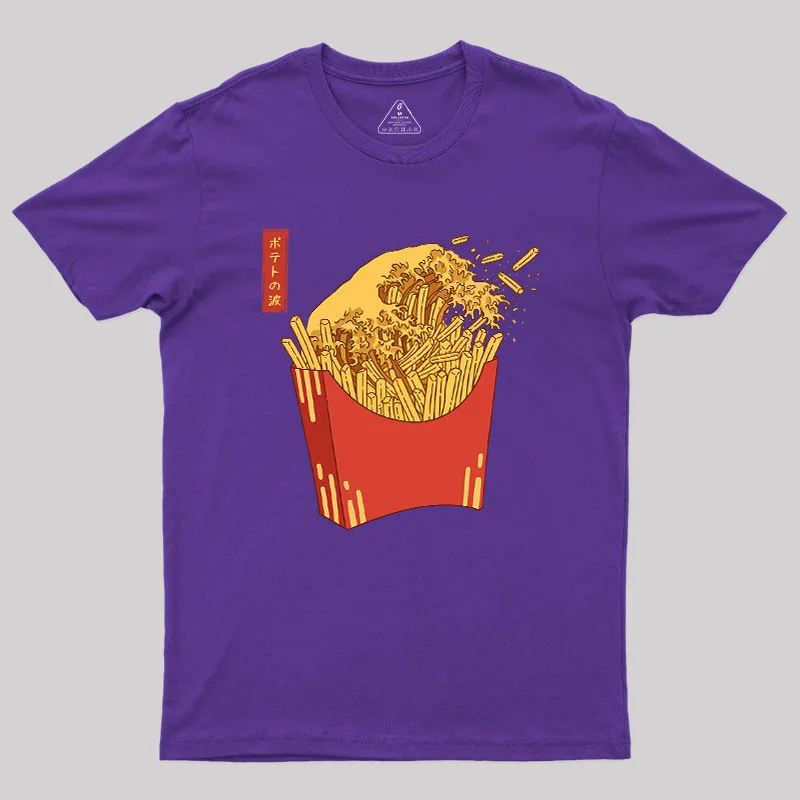 Fries Tsunami Geek T-Shirt - Image 6