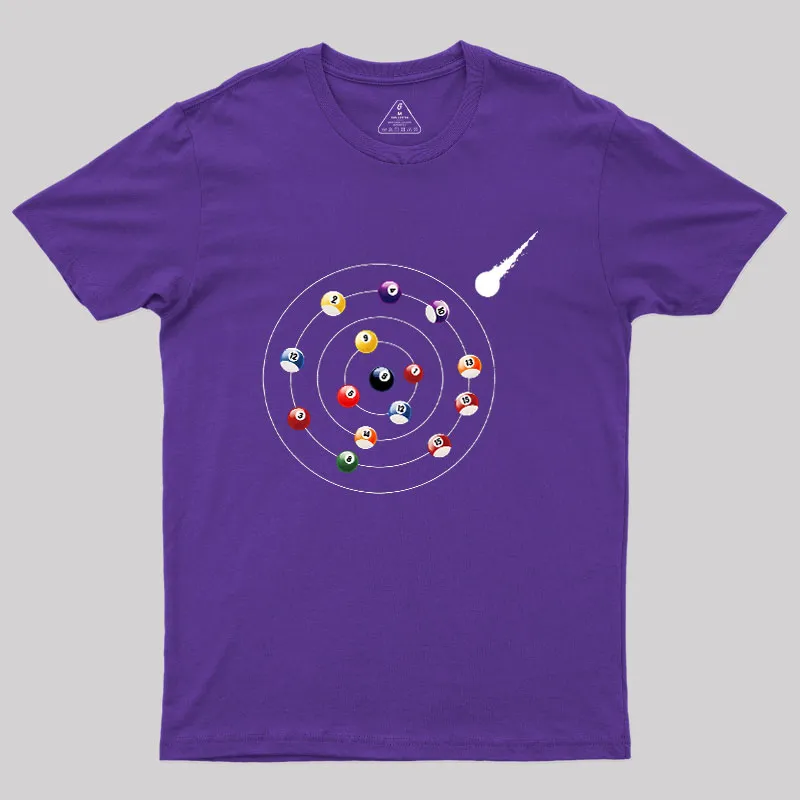 Pool Ball Solar System Geek T-Shirt - Image 5