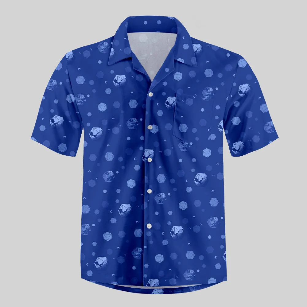 DND Moon and Colorful Dice Button Up Pocket Shirt - Image 4