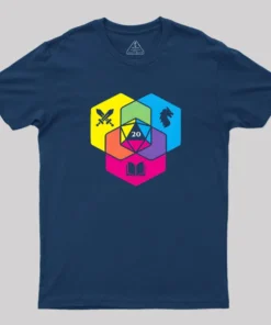 Alternative view of RPG CMYK Dice Venn Diagram Geek T-Shirt