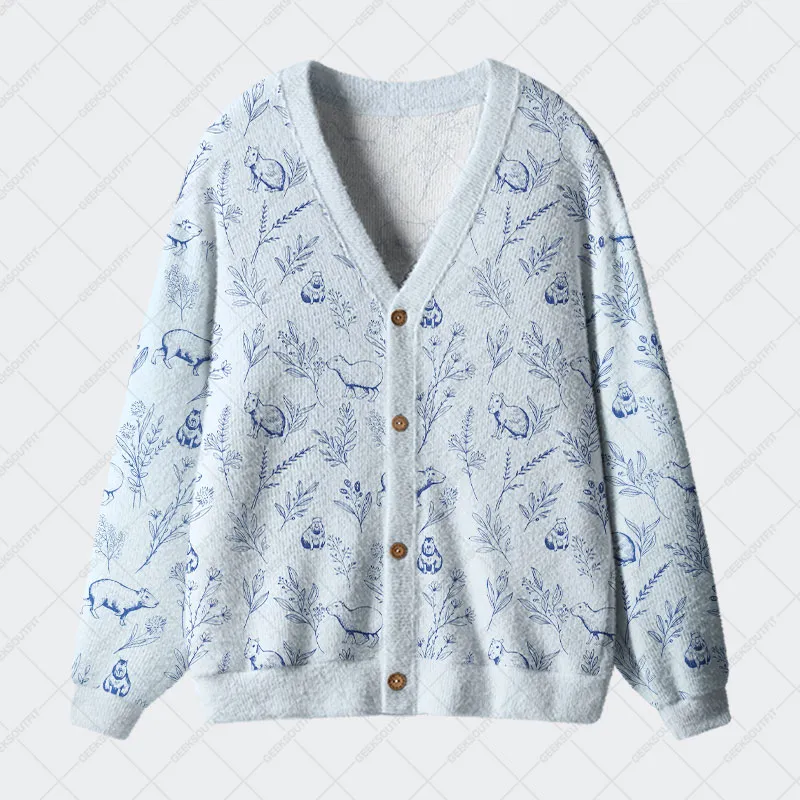 Capybara Geek Ugly Cardigan Sweaters