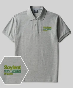 Alternative view of Soylent Green Geek Embroidered Polo Shirts