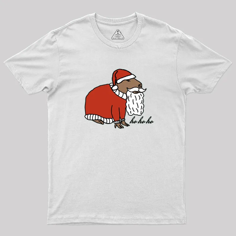 Capybara Santa Claus says Ho Ho Ho Geek T-Shirt - Image 11