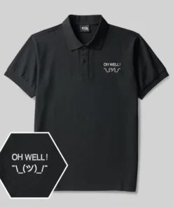Oh Well Geek Embroidered Polo Shirt