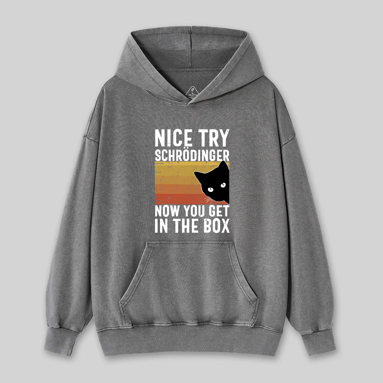 You Get Schrodinger's cat In The Box Nerd Washed Hoodie - Image 4