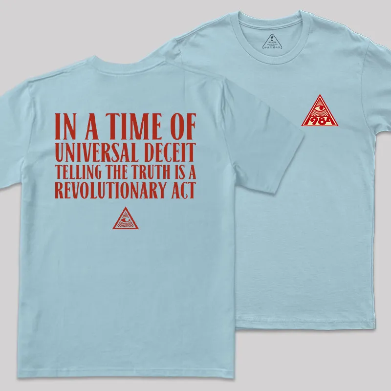 A Revolutionary Act Front and Back Printed Geek T-Shirt