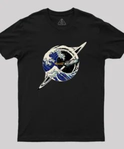 Alternative view of Interstellar Kanagawa Wave Geek T-Shirt