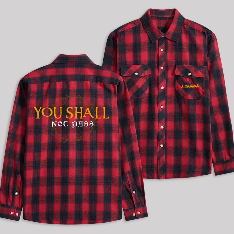 You Shall Not Pass Plaid Flannel Shirt - Image 3