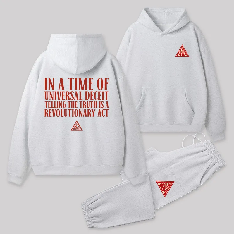 A Revolutionary Act Front and Back Printed Geek Fleece Hoodie Set - Image 4