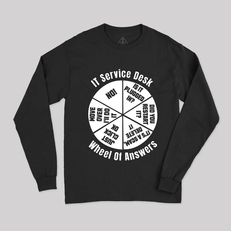 It Service Desk Wheel Of Answer Long Sleeve T-Shirt - Image 2