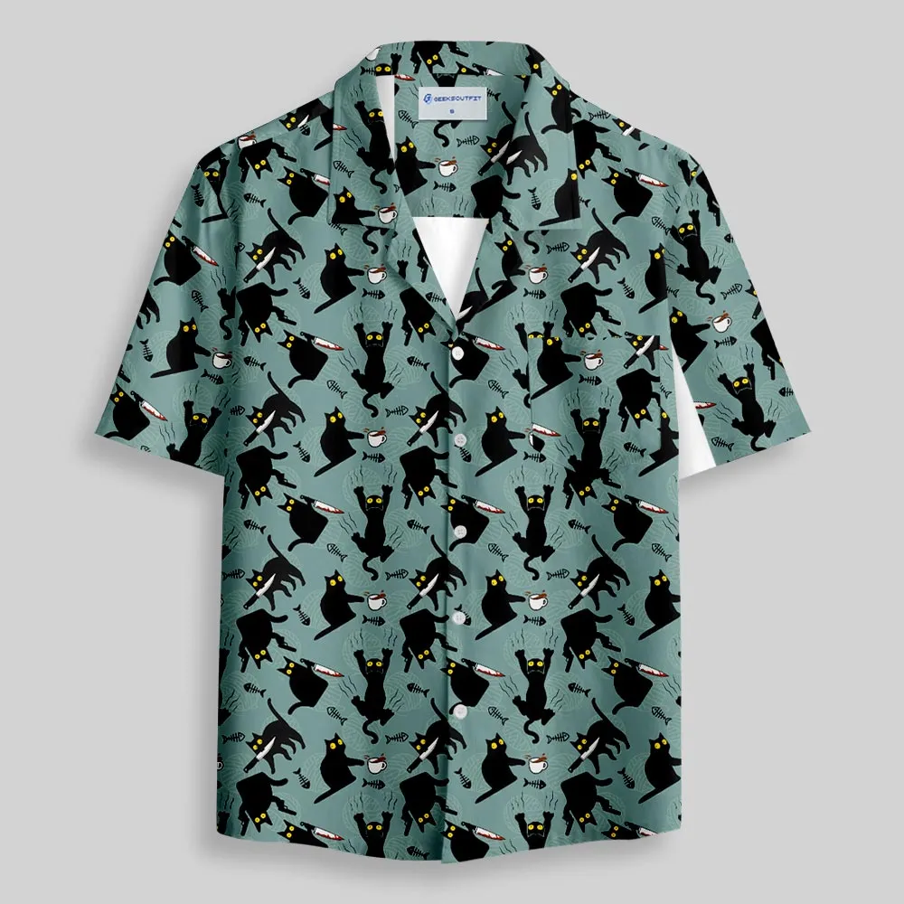 Naughty Kitten Button Up Pocket Shirt - Image 2