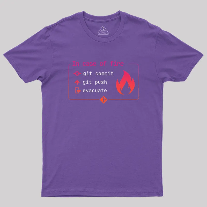 In Case of Fire Git commit Geek T-Shirt - Image 5
