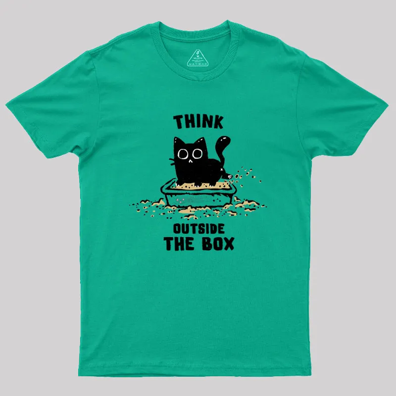 Think Outside The Cat Box Geek T-Shirt - Image 9