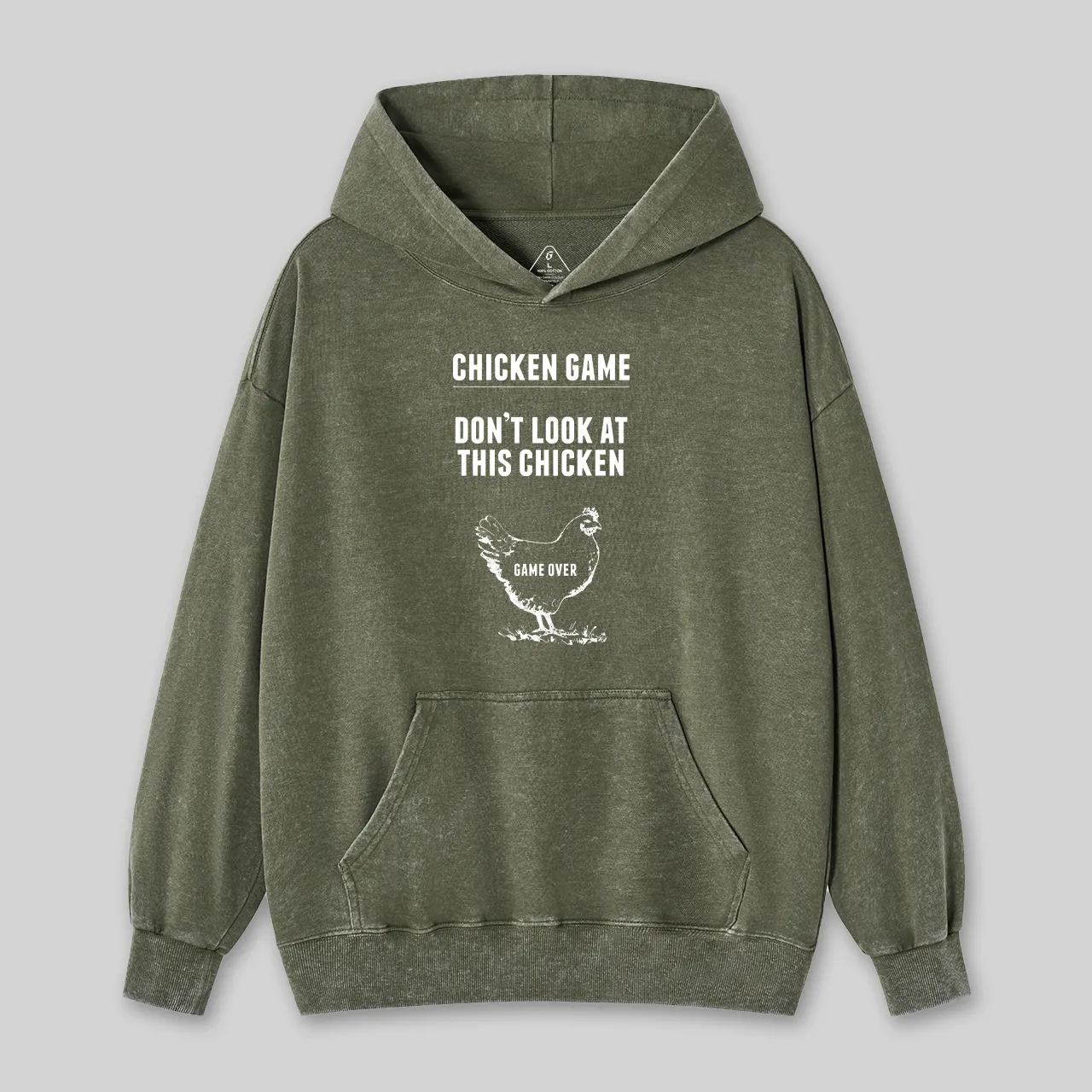 Chicken Game Nerd Washed Hoodie - Image 3