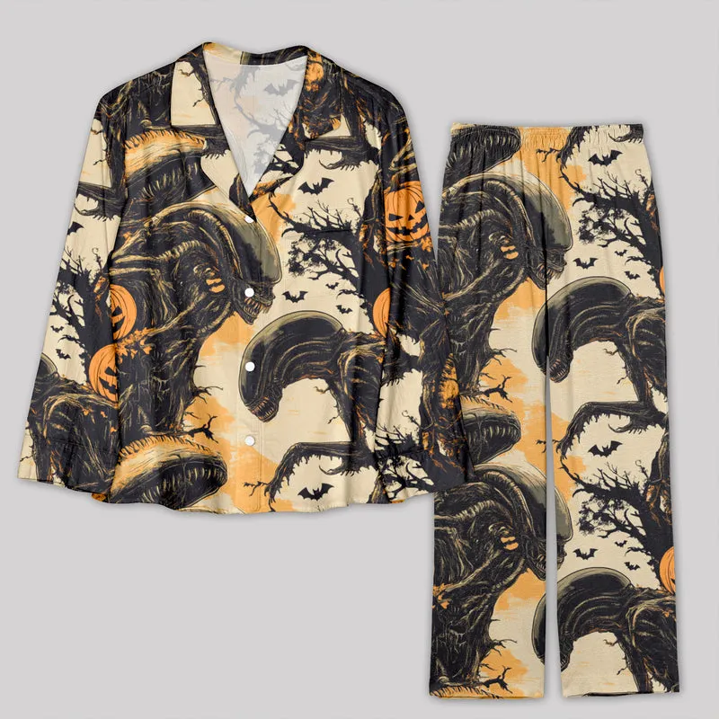 Halloween Evil Pumpkin Alien Pajama Sets