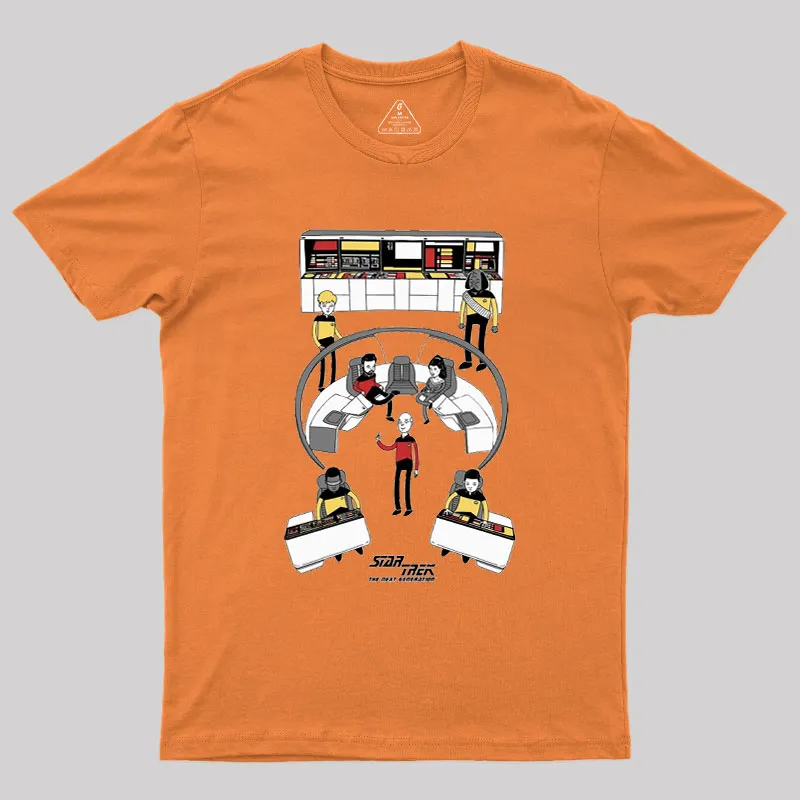 The Next Generation Cartoon Bridge Crew Geek T-Shirt - Image 6