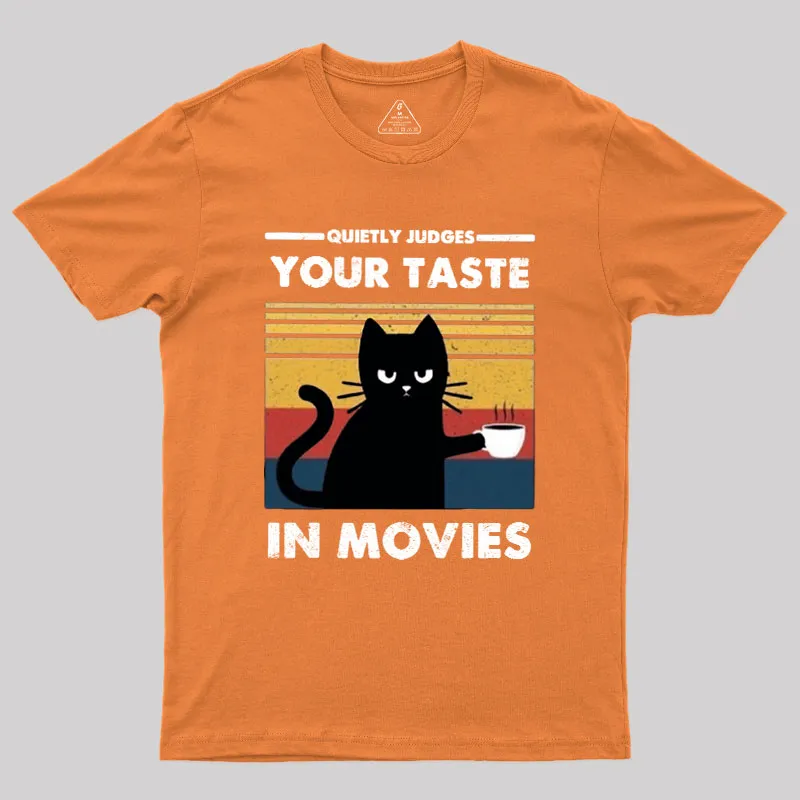Quietly Judges Your Taste in Movies Geek T-Shirt - Image 6
