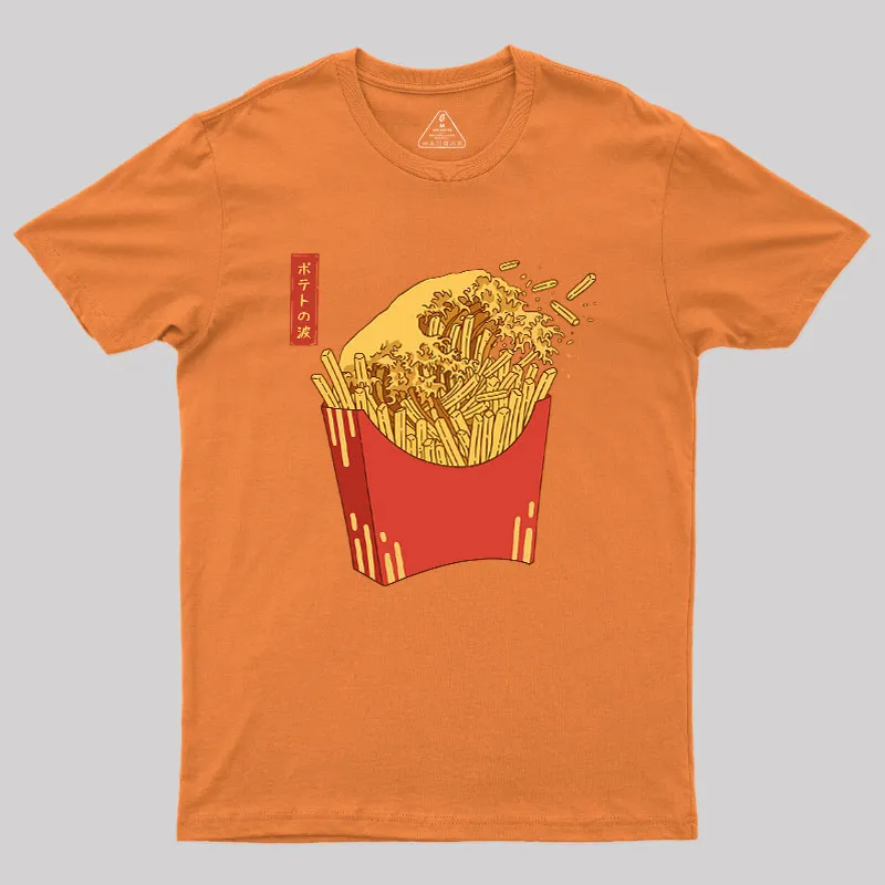 Fries Tsunami Geek T-Shirt - Image 7