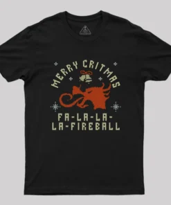 Alternative view of Scifi Merry Critmas Falalala Fireball Geek T-Shirt