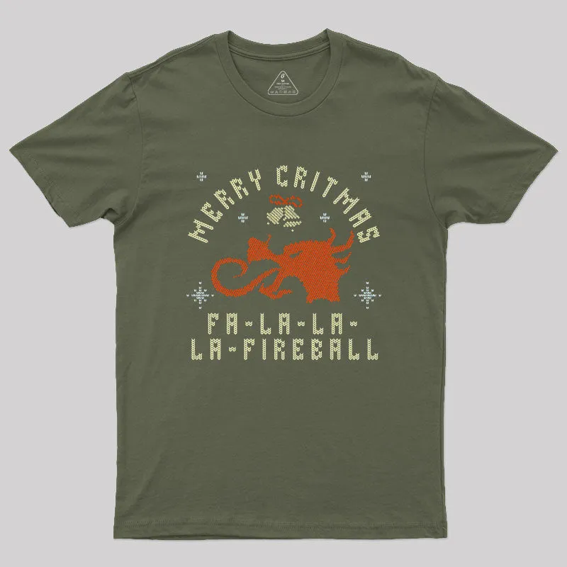 Scifi Merry Critmas Falalala Fireball Geek T-Shirt